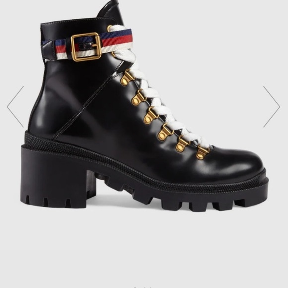 Leather ankle boot with Sylvie Web - Picture 8 of 11